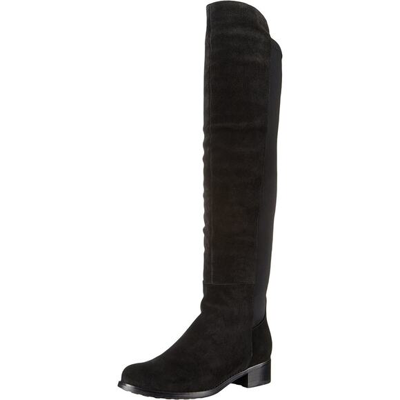 $300 BLONDO Olivia •6.5• OVER Knee High Boots 50/50 BLACK WATERPROOF SUEDE - Picture 1 of 12